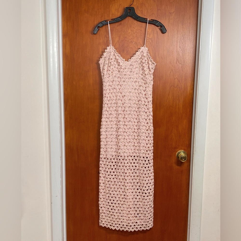 LoveShackFancy Embellished Crocheted Cotton Midi-Dress size 2 - Picture 6 of 15